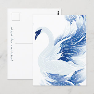 Chinees zwanenvleugelpatroon briefkaart