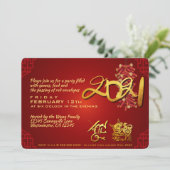 Chines Ox Nouvel An 2021 Firecrackers Invitation (Debout devant)