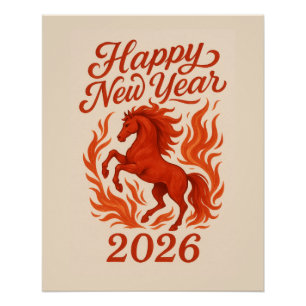 Chinese 2026 Vuurpaard Perfect Poster
