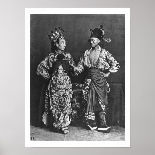 Chinese acteurs, c.1870 (foto) poster (Voorkant)