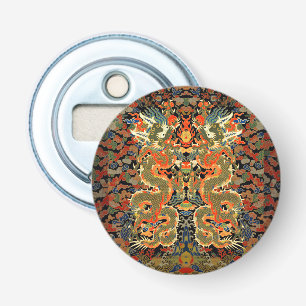 Chinese Aziatische draak kleurrijke kunst Button Flesopener