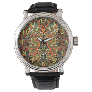 Chinese Aziatische draak kleurrijke kunst Horloge