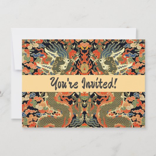 Chinese Aziatische draak kleurrijke kunst Kaart (Voorkant)