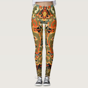 Chinese Aziatische draak kleurrijke kunst Leggings
