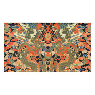 Chinese Aziatische draak kleurrijke kunst Naambadge