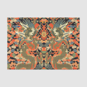 Chinese Aziatische draak kleurrijke kunst Tissuepapier