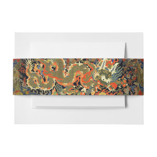 Chinese Aziatische draak kleurrijke kunst Uitnodigingen Wikkel