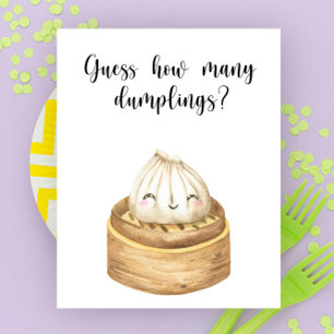 Chinese baby shower met dumplings - hoeveel dumpli poster