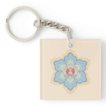 Chinese Baoxiang Bloemen in Peach & Sky