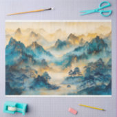 Chinese Bergen en Bomen Landschap Decoupage Tissuepapier (Craft)