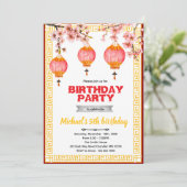 Chinese Birthday party Invitation Kaart (Staand voorkant)