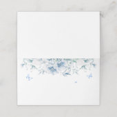 Chinese Blauw & Wit Bloemen Bruiloft Plaatskaart (Buitenkant ongevouwen)