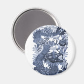 Chinese Blauwe Draak - Keizer Waterdraak 2012 Magneet (Voorkant / Achterkant)