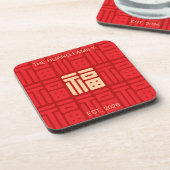 Chinese "Blessing" Hard plastic coaster Bier Onderzetter (Linkerzijde)