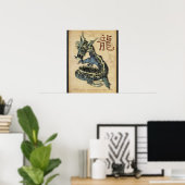 Chinese Blue Dragon Custom Print (Thuiskantoor)