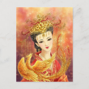 Chinese Bride met Phoenix Fantasy Postcard Briefkaart