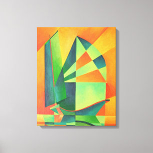 Chinese broeknagels op zonneschijn Oranje en groen Canvas Afdruk