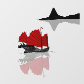Chinese brokkenschip raamsticker (Vel)