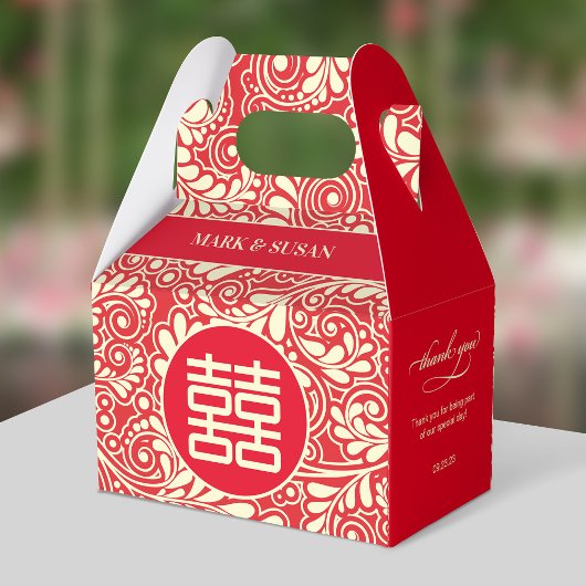 Chinese bruiloft dank u gunst vak (tweetalig) bedankdoosjes
