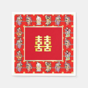 Chinese bruiloft geluk servetten servetten servett