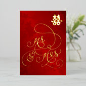 Chinese bruiloft Mr en Mrs Folie Uitnodiging (Staand Voorkant)