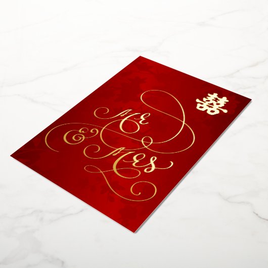 Chinese bruiloft Mr en Mrs Folie Uitnodiging (Gedraaid)