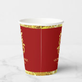 Chinese bruiloft rood goud glitter dubbel geluk papieren bekers (Rechts)