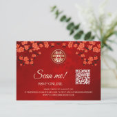 Chinese bruiloft RSVP Online | QR-code Informatiekaartje (Staand voorkant)
