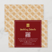 Chinese bruiloft veelbelovende peranakan QR-code Informatiekaartje (Voorkant / Achterkant)
