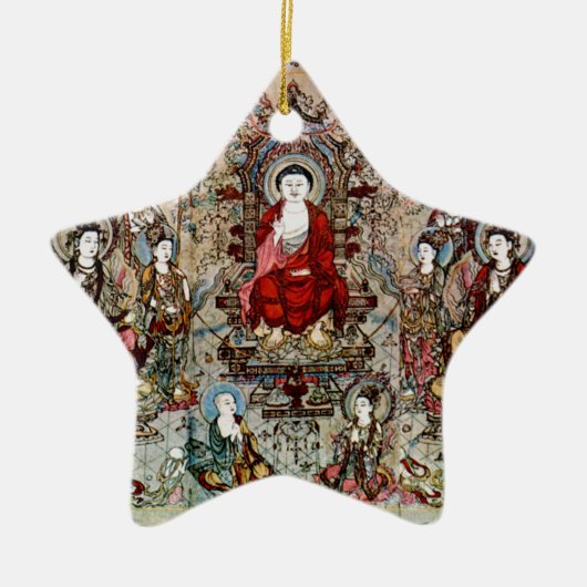CHINESE BUDDHA PAINTING KERAMISCH ORNAMENT (Voorkant)