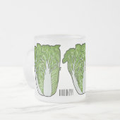 Chinese cartoon matglas koffiemok (Voorkant links)