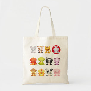 Chinese Cartoon van de diersoort Tote Bag