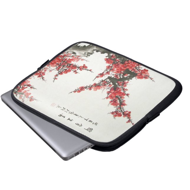 Chinese Cherry Blossom Laptop Sleeve (Voorkant onderkant)
