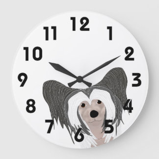 Chinese Crested Dog Clock Grote Klok