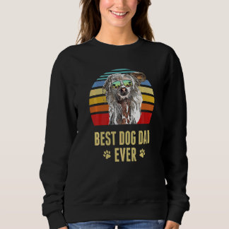 Chinese Crested Dog Dad Oog Retro Sunset Trui
