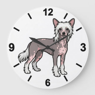 Chinese Crested Dog Wall Clock Unique Pet Decor Grote Klok