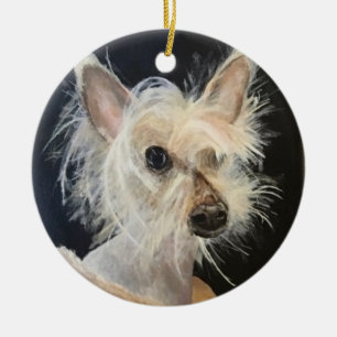 Chinese Crested gekleed voor Portrait Ornament