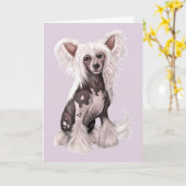 Chinese Crested Hairless Sit Kaart (Gele Bloem)