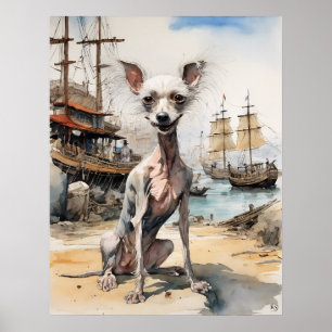 Chinese Crested - Hond Art Print
