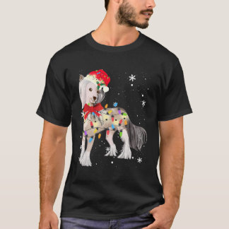 Chinese Crested Hond Kerstmis Licht Xmas Mam Pa G T-shirt
