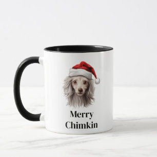 Chinese Crested hond Sinterklaas hoed Kerstmis Mok