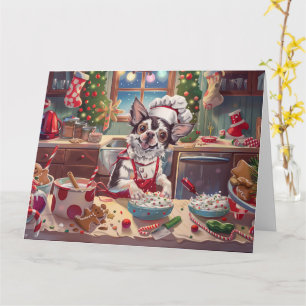 Chinese Crested Kerstbakfeest: Festive Kerstmis Kaart