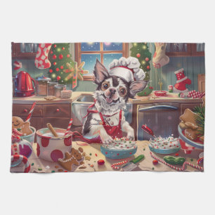Chinese Crested Kerstbakken: Festive Kerstmis Theedoek