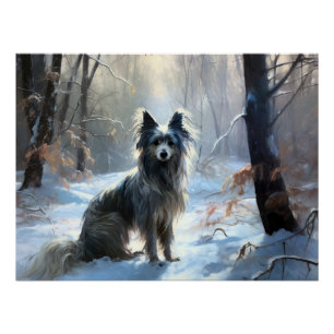 Chinese Crested Laat het Sneeuwen Kerstmis Perfect Poster