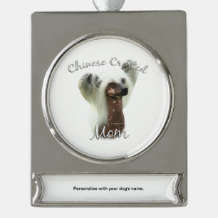 Chinese Crested Mam 2 Verzilverd Banner Ornament