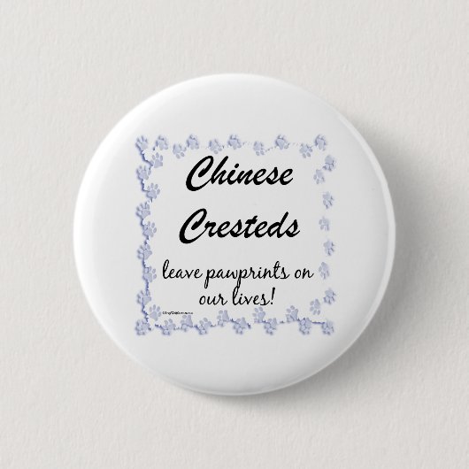 Chinese Crested Pawprints - Button (Voorkant)