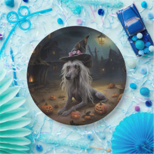 Chinese Crested Pompoenen Halloween Griezelen  Papieren Bordje