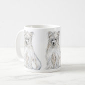 Chinese Crested Powder Puff Koffiemok (Voorkant links)