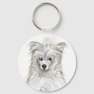 Chinese Crested Powder Puff Sleutelhanger