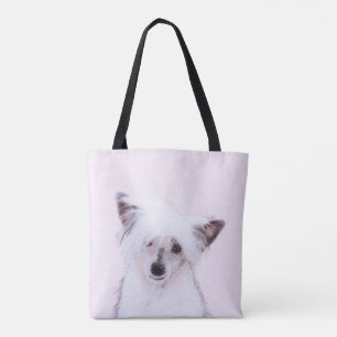 Chinese Crested Powderpuff-schilderijen - Dog Art Draagtas